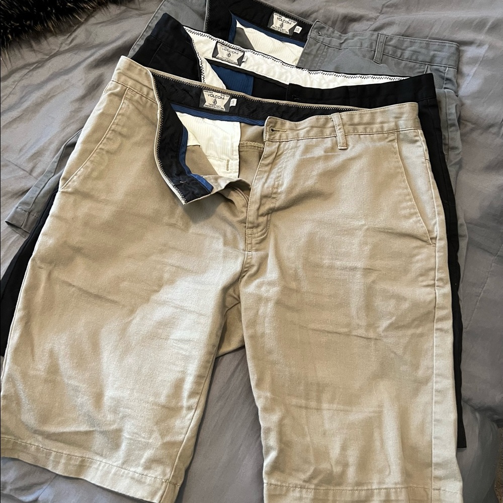 3 pairs of Volcom shorts size 34